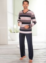 Schlafanzug mit V-Ausschnitt und offenen Abschl&uuml;ssen 