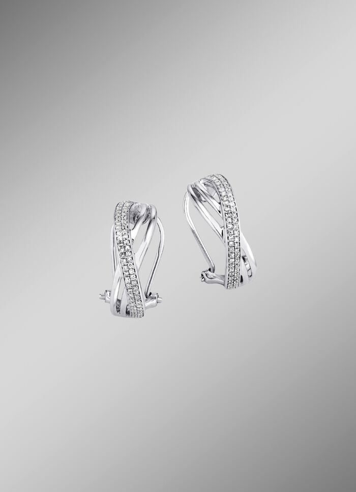 Funkelnde Clipstecker aus Weissgold mit 114 Diamanten 