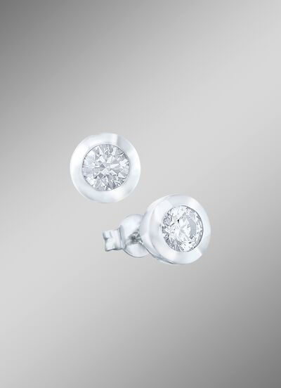 Solitaire-Ohrstecker aus Weissgold 