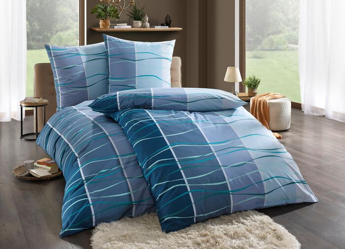 Beidseitig bedruckte Bettw&auml;sche-Garnitur 