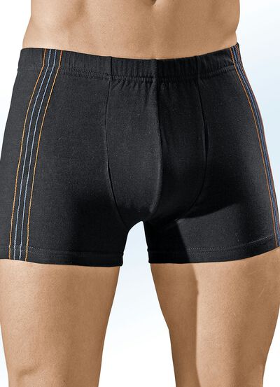 Viererpack Pants, uni mit seitlichen Kontrasten, in 2 Farbkombinationen 