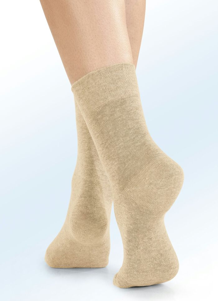 Viererpack Socken mit BIO-Baumwolle 2X SAND, 2X BEIGE