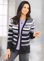 Pullover mit Schurwolle ANTHRAZIT-FLIEDER-GRAU MELIERT