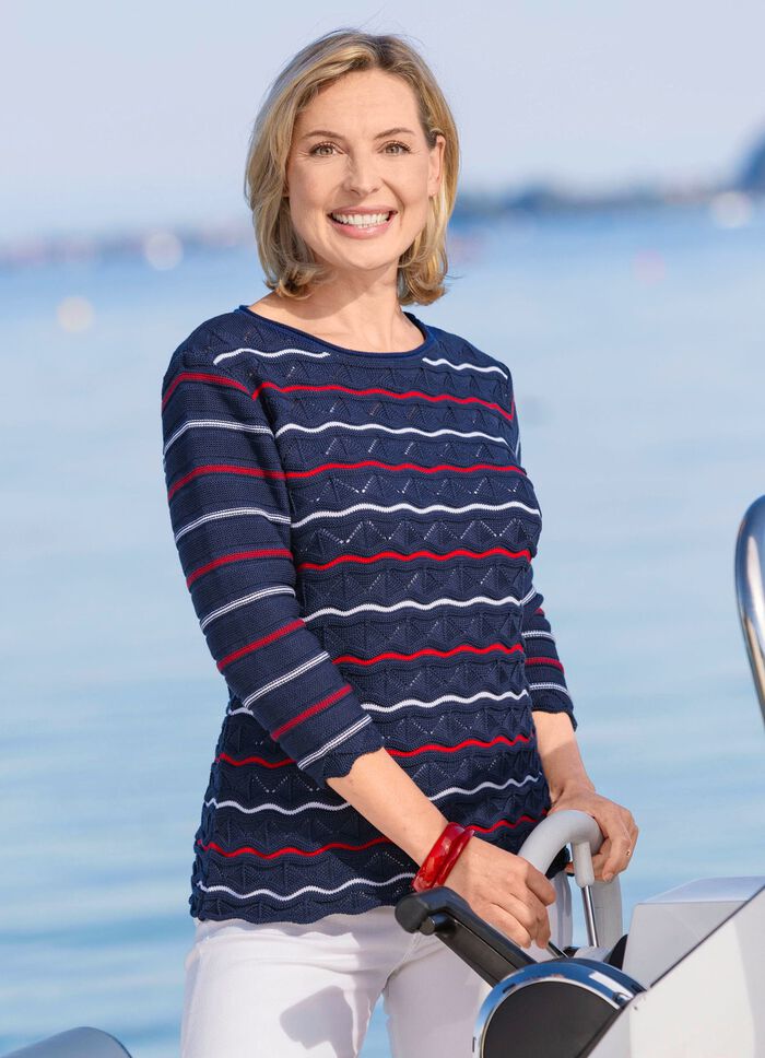 Pullover mit feinen Ringeln 