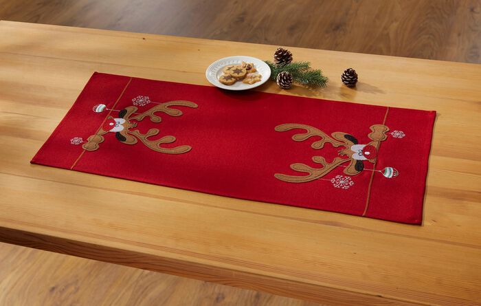 Tisch- und Raumdekoration mit Elch-Motiven 