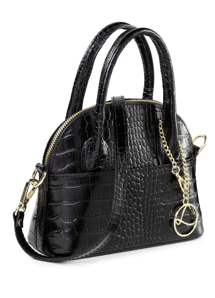 Laurina Mini-Tasche mit Reptilprägung SCHWARZ