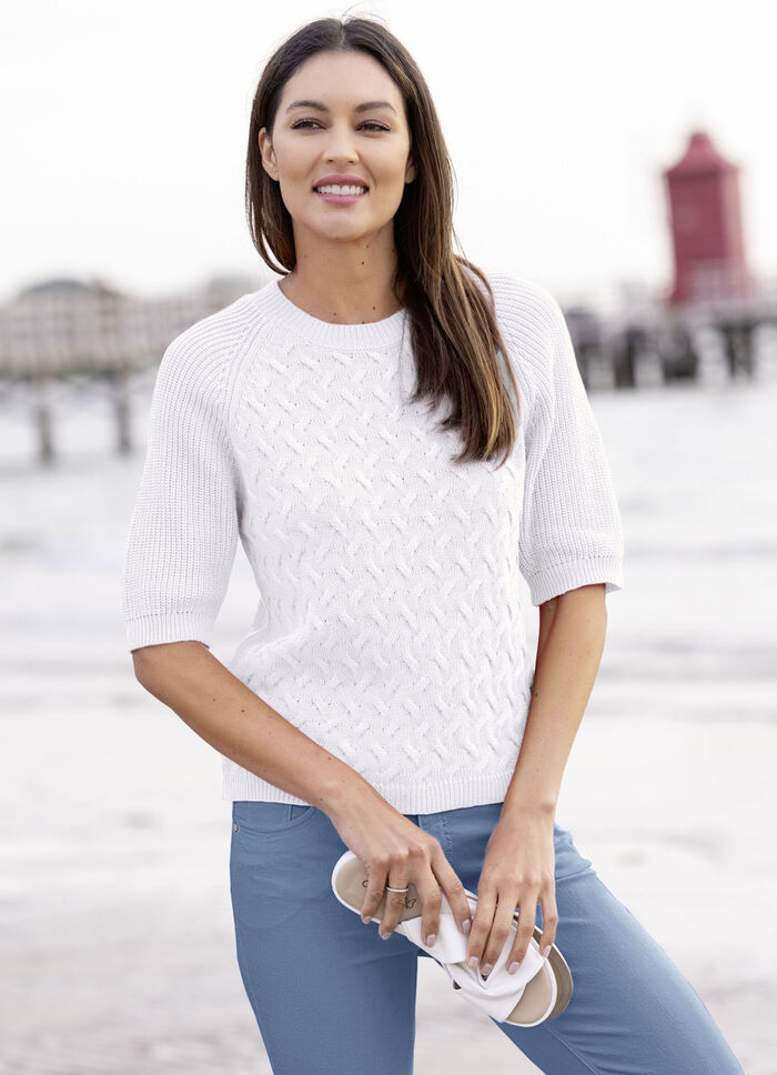 Pulli mit nachhaltig recycelter Baumwolle ECRU