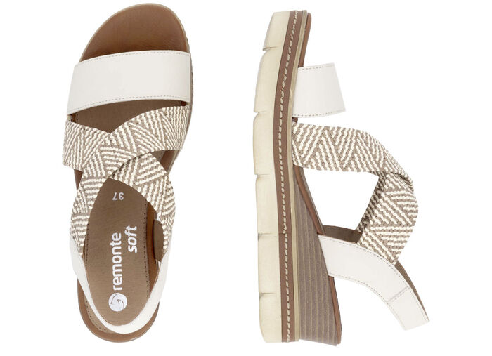 Remonte Sandalette mit Flechtdurchzügen HELLBEIGE-SAND