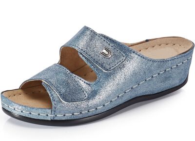 Bequeme Damen-Pantoletten, Weite G, mit Klettverschluss 