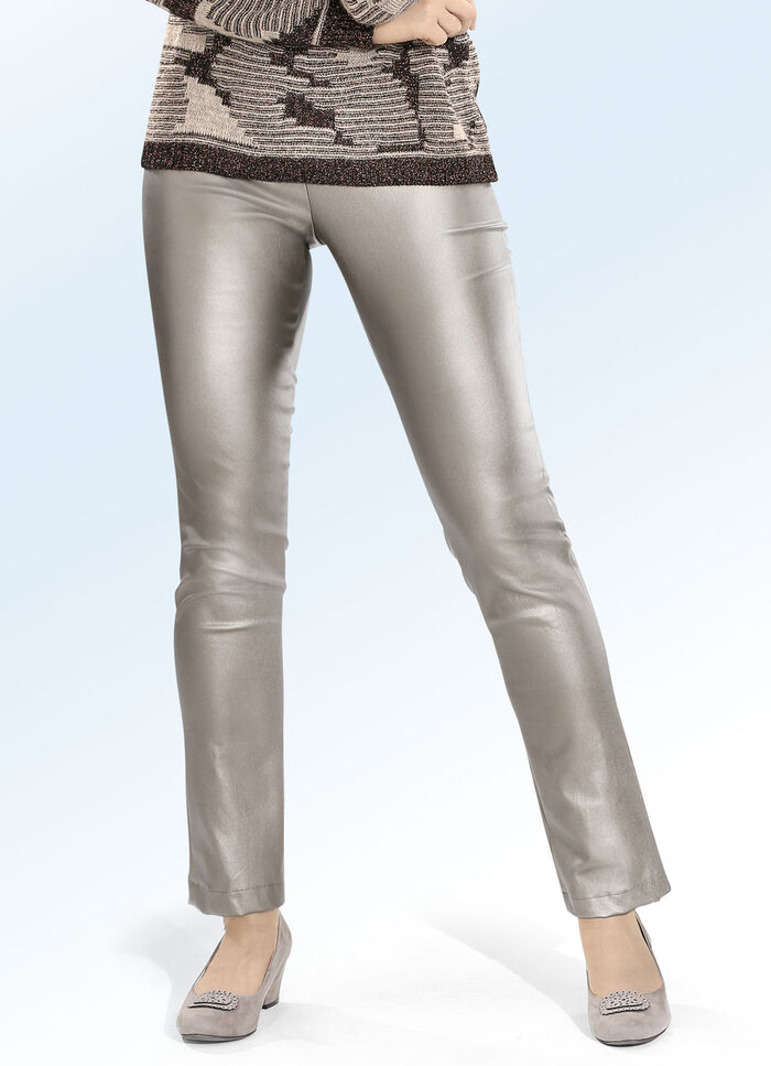 Hose mit fein schimmerndem Glanzeffekt TAUPE