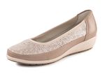 ELENA EDEN, bequeme Damen-Ballerinas, Weite G, mit herausnehmbarem Fussbett TAUPE