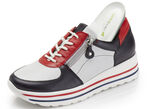 Waldläufer, bequeme Damen-Sneaker, Weite H, mit herausnehmbarem Fussbett BLAU-WEISS-ROT