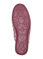 Laurina Pantoffel mit Blumen-Stickerei BORDEAUX