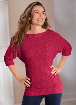 Pullover in Fledermausform ROT