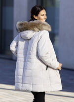 Funktions-Longjacke mit Kunstpelz-Innenausstattung in der Kapuze 