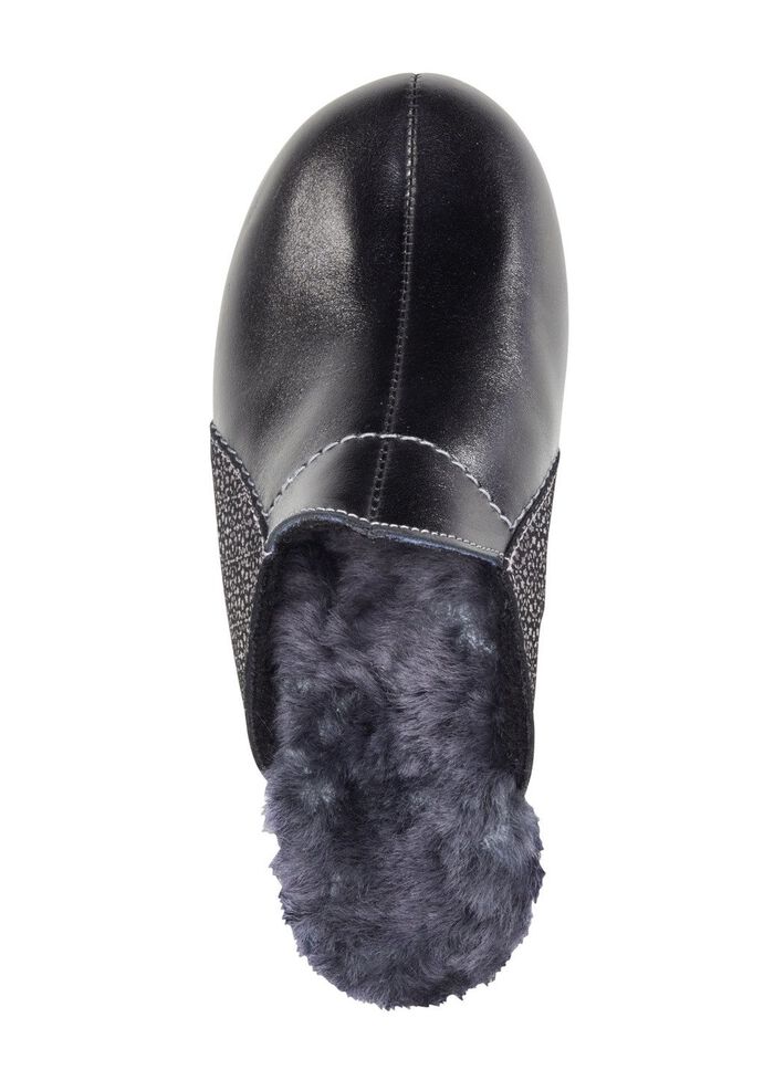 ELENA EDEN Pantoffel aus Kalb-Nappaleder SCHWARZ