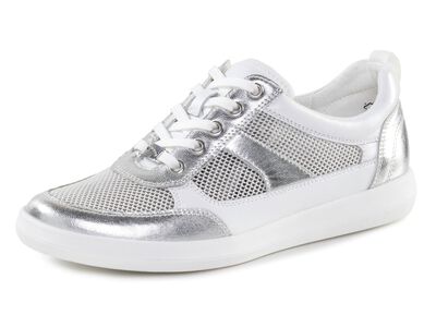 ELENA EDEN Sneaker aus Nappaleder und luftigem Textil in Netzoptik 