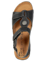 ELENA EDEN, bequeme Damen-Sandalen, Weite G, mit Klettverschluss SCHWARZ