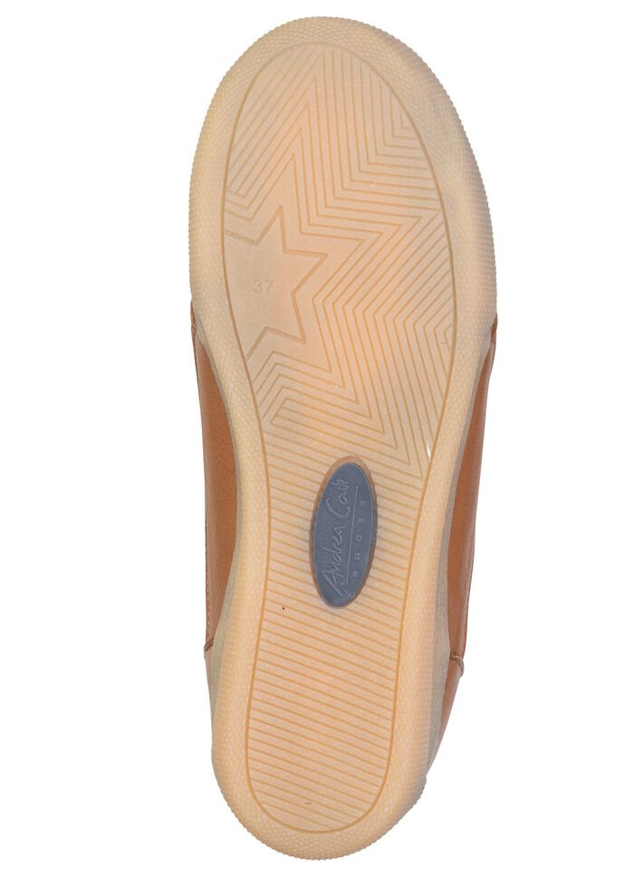 Andrea Conti, bequeme Damen-Sneaker, Weite G, mit herausnehmbarem Fussbett COGNAC