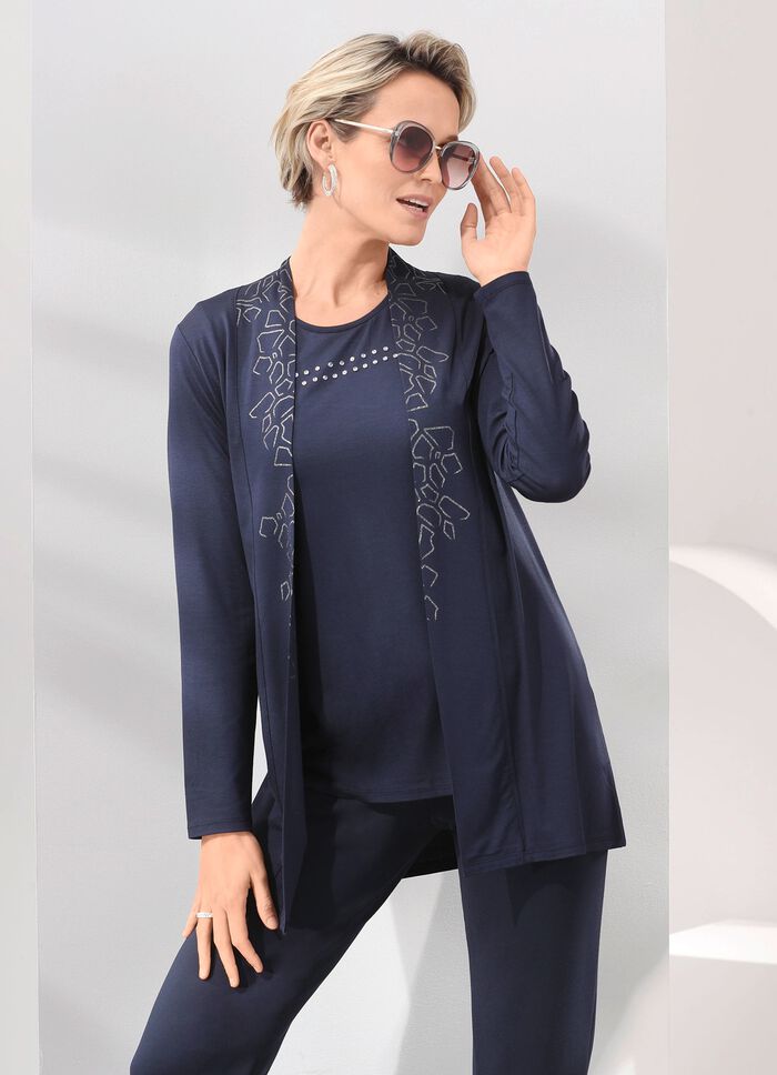 2-teiliges Set bestehend aus Shirtjacke und Shirt 