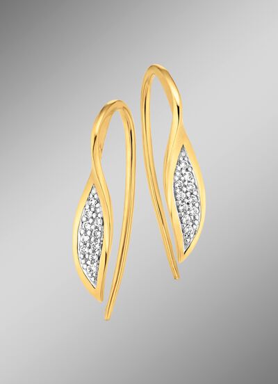 Ohrhaken in Bicolor mit 20 Brillanten 