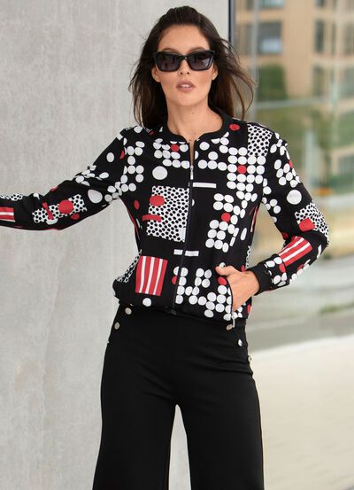 Blusenjacke mit Rippenstrick 