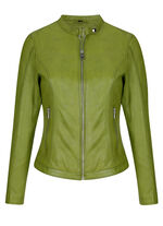 Lederjacke mit Stehkragen 