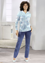 Pullover in weich fliessender Qualität EISBLAU-MULTICOLOR