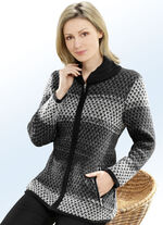 Strickjacke in Garnmix SCHWARZ-GRAFIT-GRAU