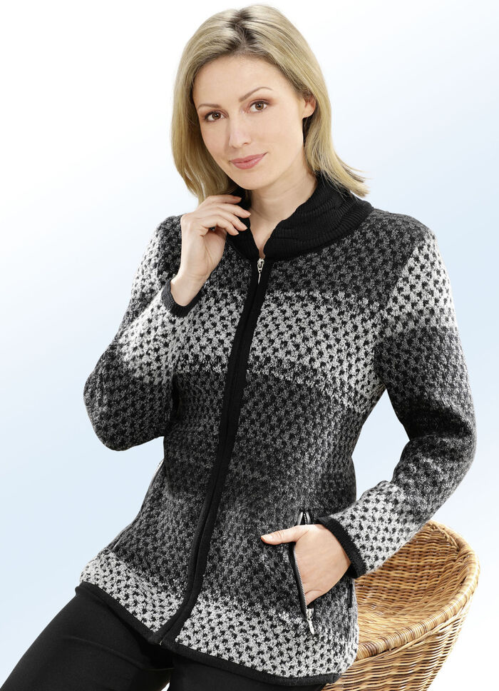 Strickjacke in Garnmix SCHWARZ-GRAFIT-GRAU