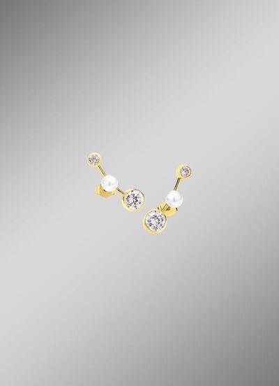 Tolle Ohrstecker mit S&uuml;sswasser-Zuchtperlen und Zirkonia 