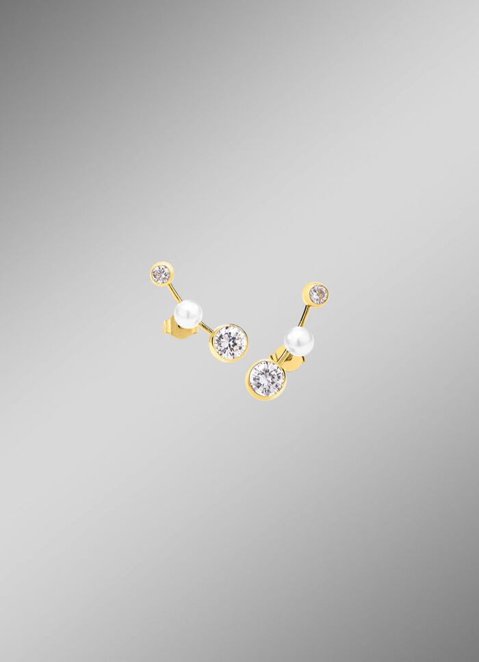 Tolle Ohrstecker mit S&uuml;sswasser-Zuchtperlen und Zirkonia 