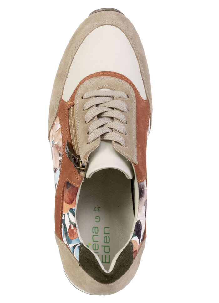 ELENA EDEN, schicke Damen-Sneaker, Weite G, mit herausnehmbarem Fussbett TAUPE-BUNT