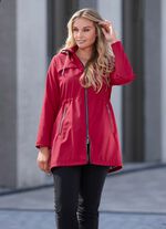 Longjacke mit abnehmbarer Kapuze RUBINROT