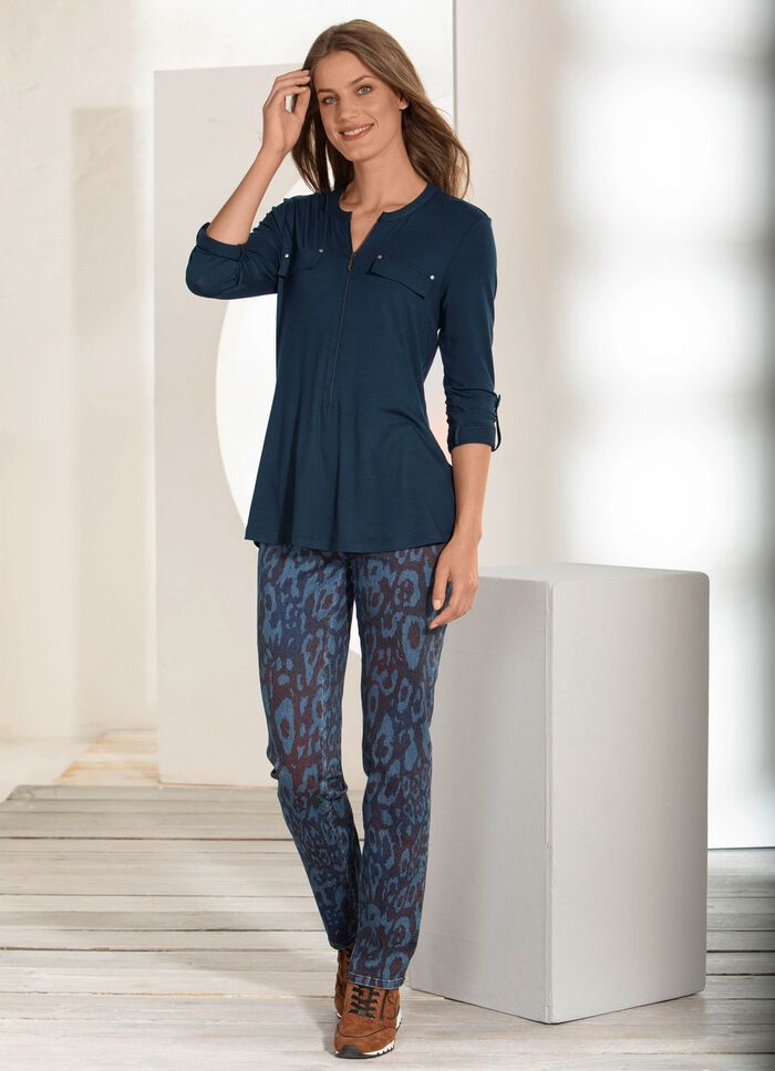 Jeans mit angesagter Tierfelldessinierung 