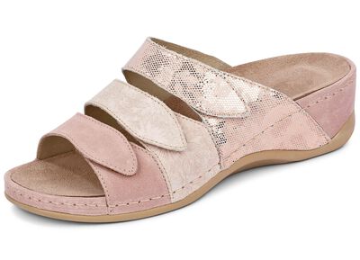 Mubb, bequeme Damen-Pantoletten, Weite H, mit herausnehmbarem Fussbett 