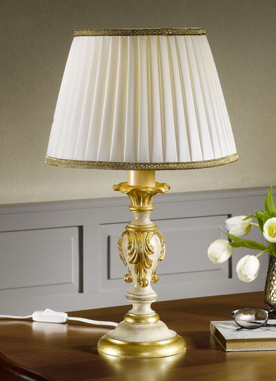 Tischlampe mit echt Blattgold 