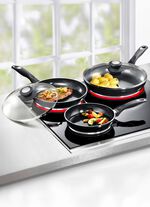 Aluguss-Profi-Pfannen-Set, 5-teilig, mit 3-facher Thermo-Keramikbeschichtung 