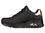 SKECHERS, bequeme Damen-Sneaker, mit sichtbarem Luftpolster SCHWARZ-GOLD