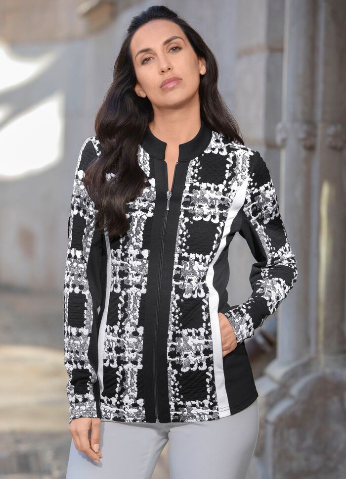 Shirtjacke mit praktischen Eingrifftaschen SCHWARZ-WEISS