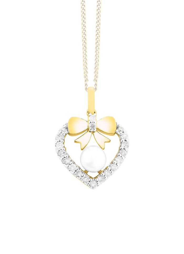 Anh&auml;nger mit 19 Brillanten und S&uuml;sswasser-Zuchtperle 