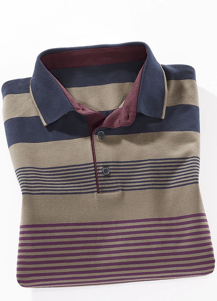 Poloshirt in 2 Farben MARINE-CAMEL-BORDEAUX