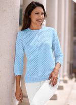 Pullover in Ajourdessin BLEU