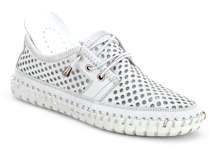 Gemini, sommerliche Damen-Schnürschuhe, Weite G, mit herausnehmbarem Fussbett WEISS