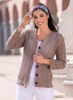 Strickjacke in Netzoptik 