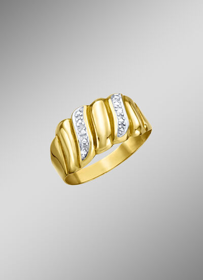 Bicolor Damenring mit Diamant 