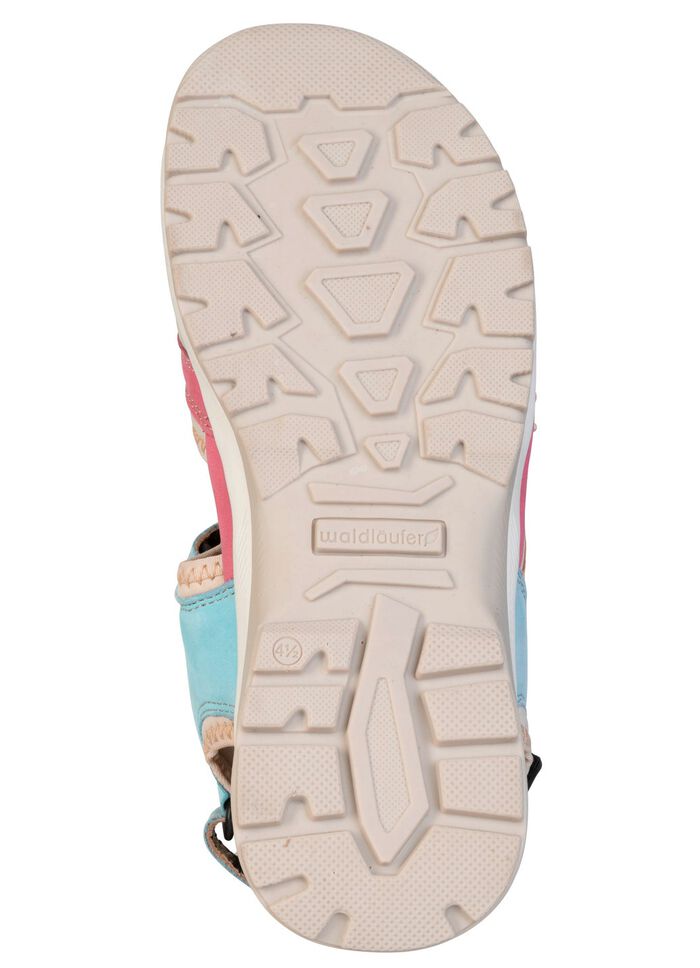 Waldl&auml;ufer, bequeme Damen-Sandalen, Weite H, mit herausnehmbarem Fussbett PINK-ORANGE-BLAU