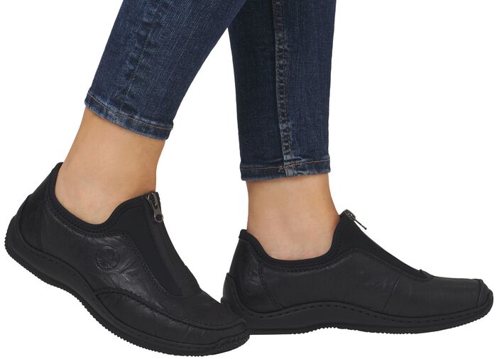 Rieker, klassische Damen-Slipper, mit Reissverschluss 