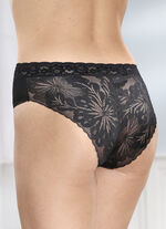 Dreierpack Slips mit R&uuml;ckteil aus floraler Elastikspitze 
