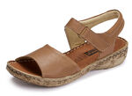ELENA EDEN Sandale mit verstellbarer Klettspange COGNAC
